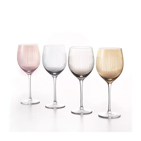 Regenbogen-Weinglas 470 ml - 4 Stk