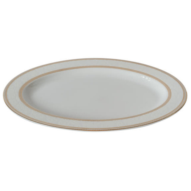Brilliant Servies ovaler Teller mit floraler Spitze und Gold