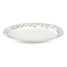 Grand Plat Ovale Feuilles d'Olivier Argent 35cm