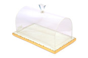 Brilliant White Marble Rectangular Cake tray with gold foiling