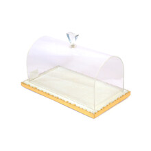 Brilliant White Marble Rectangular Cake tray with gold foiling