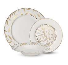 Brilliant Vaisselle Feuilles d'Olivier Or 18 pcs