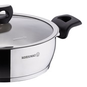 Korkmaz Nora Low Casserole - Stailess Steel Induction Pot - 24x8cm (3.4L)