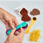 Metaltex 3 pièces cuillères à mesurer doubles colorées-ensemble de 3-double côtés pour la cuisine/pâtisserie (6 mesures)