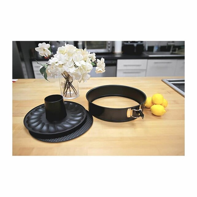 Zenker Springvorm met Vlakke en Buisbodem - Zwart Metallic