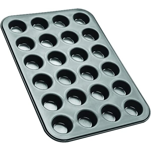 Uitgaven Mathis Peave Mini Muffin Bakvorm met 24 Cupcake Bakvormen - Zwart/Metaal