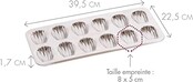 GOBEL - Plate of 12 madeleines – Tinplate – Recyclable Material – Dimensions: 39.5 x 20 x 1.8 cm – Imprint: 8 cm