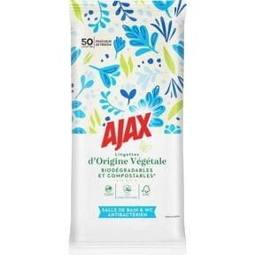 Ajax Anti-Bacteriele Doekjes Badkamer En WC Bio- Afbreekbaar P50