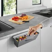 Metaltex Poubelle de Collecte pour Déchets de Cuisine, Gris - 35x16x13 cm