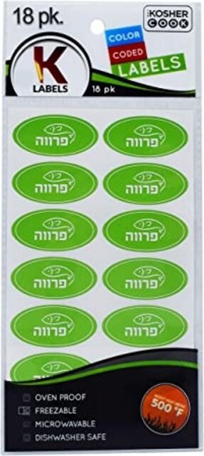 Koscher-Etiketten, 18 Stück – farbcodierte Küchenaufkleber von The Kosher Cook