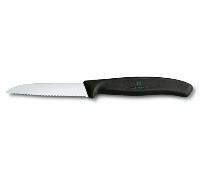 Couteau d'office de cuisine Victorinox dentelé à lame ultra tranchante - Bord pointu - 8 cm