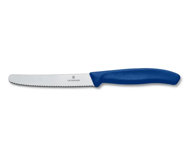 Victorinox Swiss Classic Tomaten- und Tischküchenmesser – gezahnt – runde Kante – 11 cm