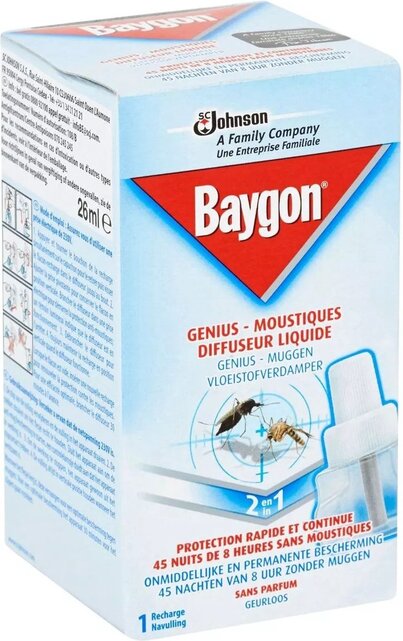 Recharges Liquide Anti-Moustiques Baygon Genius - 45 nuits - 26 ml