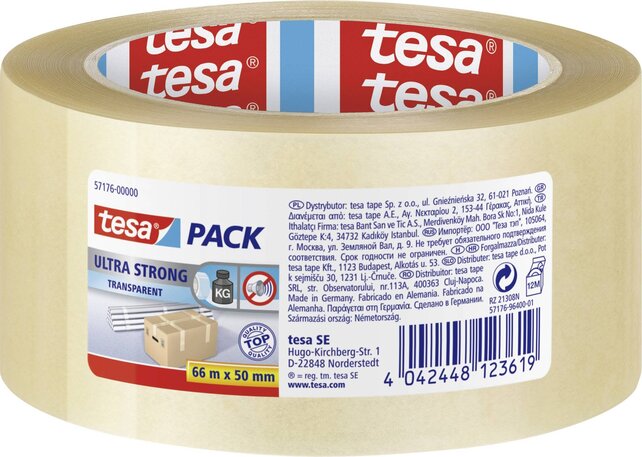 Tesa Hochleistungs-Verpackungsband Transparent Extra – 66 m x 50 mm
