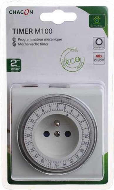 Chacon Timer 24 Stunden – Mechanische Zeituhr – Quadratisch 230 V