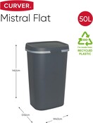 Poubelle Plate Curver Mistral - 50L - Anthracite