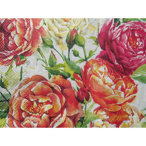 IHR 33x33 cm Napkins - Apricot Cream Roses Decoupage