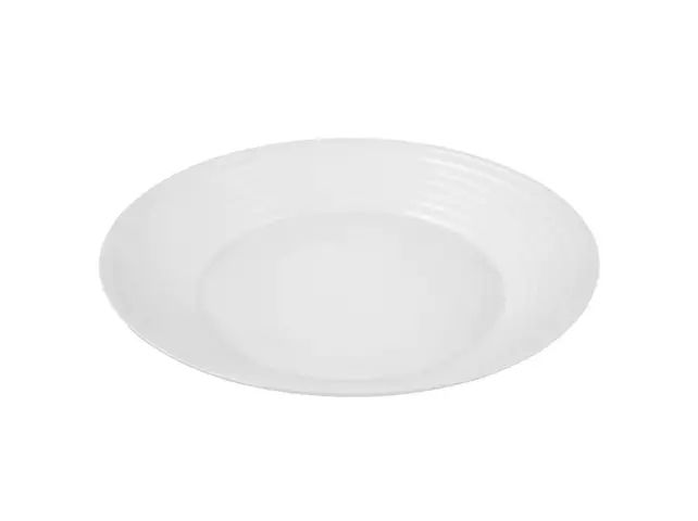 Luminarc Harena Sophisticated Ridged Edges Soup Plate 23cm White - 6pcs