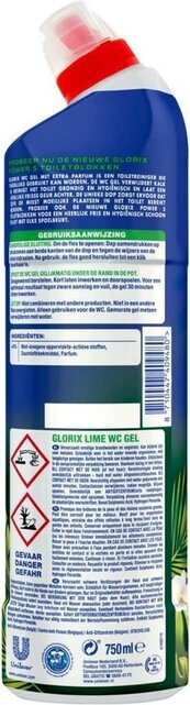 Glorix WC Toilet Cleaner Powergel Lime - 750 ml