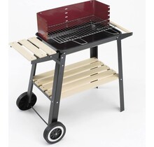 Landmann Grillchef Charcoal Barbeque - Camping Grill - Grill Cart with Wheels and Side Table