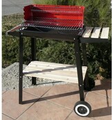 Landmann Grillchef Holzkohlegrill – Campinggrill – Grillwagen mit Rädern und Beistelltisch
