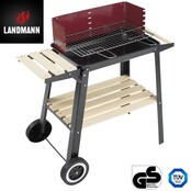 Landmann Grillchef Holzkohlegrill – Campinggrill – Grillwagen mit Rädern und Beistelltisch