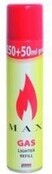 Feuerzeuggas-Nachfüllung – Gas – Nachfüllung 250 ml + 50 ml