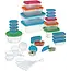 Excellent Houseware 52 Piece Food Storage Boxes Containers Set With Lids & 4 Measuring Cups & 6 Measure Spoons