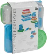 Excellent Houseware 52-teiliges Frischhaltedosen-Set mit Deckel, 4 Messbechern und 6 Messlöffeln
