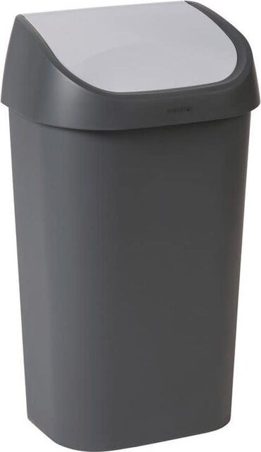 Poubelle Curver Mistral Swing PVC recyclé - Gris clair anthracite - 50L