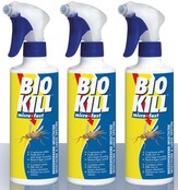 BSI - Bio Kill Micro Fast Universal - Promo Pack de 3 - Contre les Mouches, Moustiques, Guêpes, Fourmis, Araignées, Tiques et Acariens - 3x375 ml