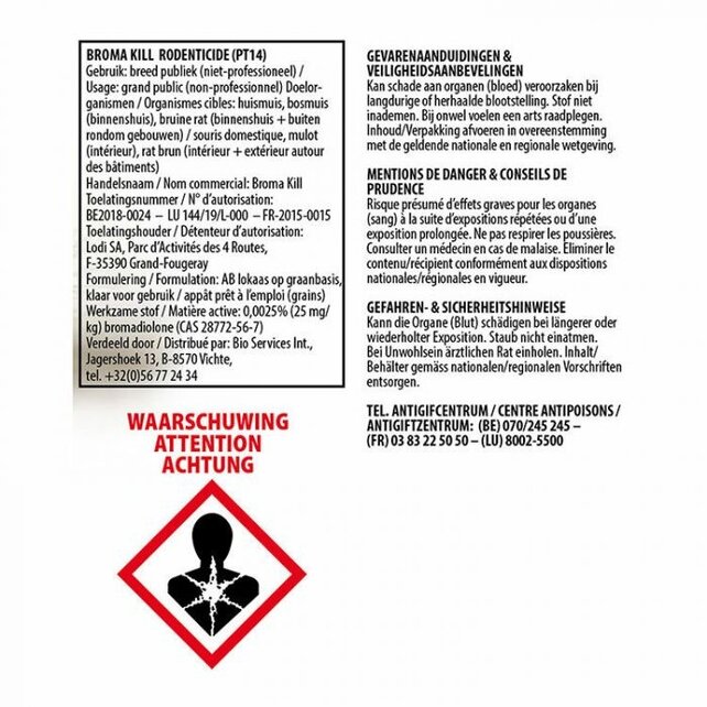 BSI Broma Kill Rat and Mouse Poison – Powerful Rodent Bait for Mice, Rats and Field Mice – 6 Sachets x 25g