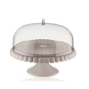 Tiffany-Kuchenständer mit Kuppel – klein – Taupe