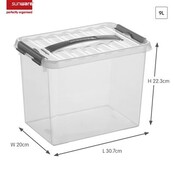 Sunware Q-Line Aufbewahrungsbox 9L Transparent Metallic - 30,7 x 20 x 22,3 cm