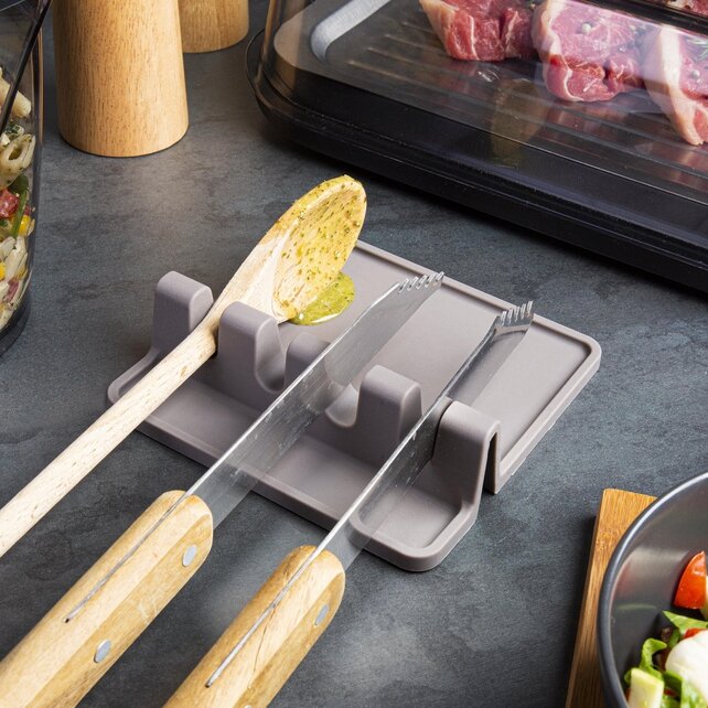 Tomorrow's Kitchen Cookware Trivet Spoon Holder - Gray