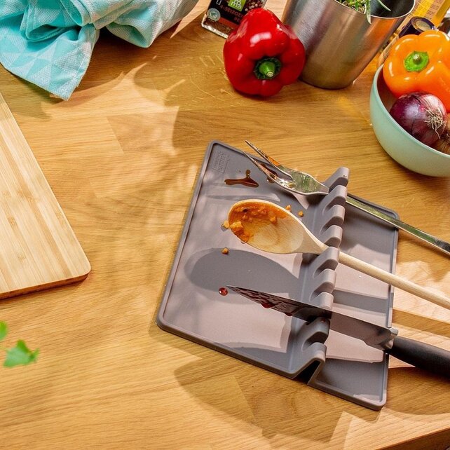 Tomorrow's Kitchen Cookware Trivet Spoon Holder - Gray