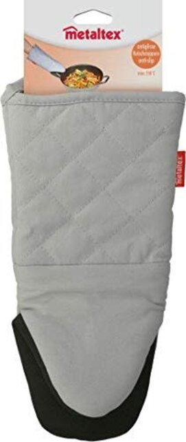 Metaltex Manique Antidérapante 30 cm - Coton & Caoutchouc - Gris & Noir