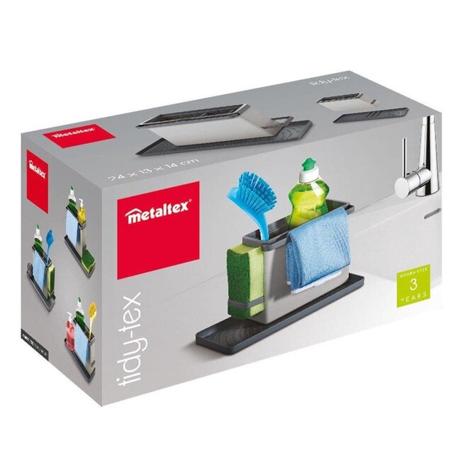 Metaltex Kitchen Helpers Tidy-Tex - Sink Organizer - For soap, sponge, cleaning wipes and brush