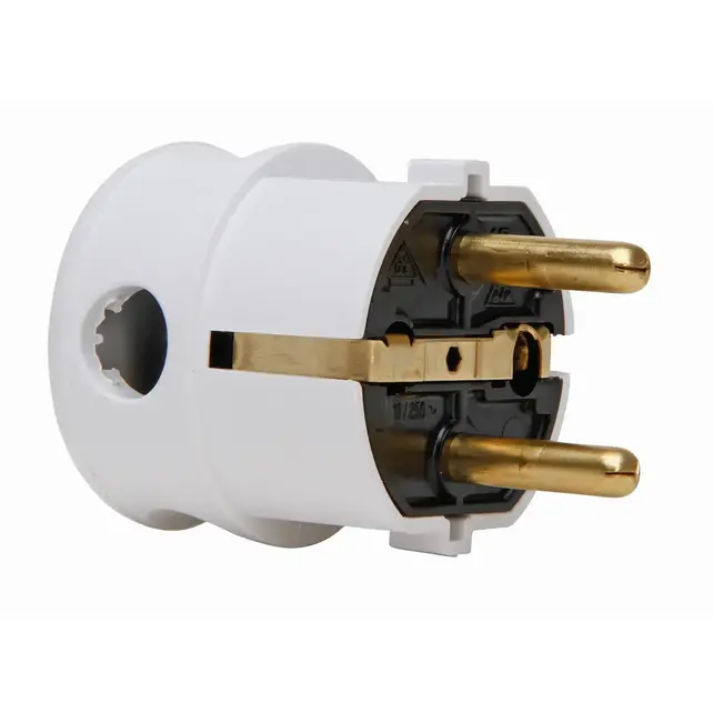 Kopp stekker Geaard zij-invoer Wit