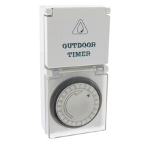 Time switch - mechanical (48 switches per 24h) - for outdoors (IP44) / white