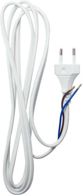 White Cord + Plug  2M White