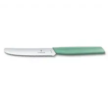 Couteau de table suisse moderne Victorinox - Dentelé - Bord rond - 11 cm