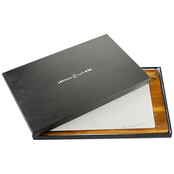 Houten Challah Bord Met Marmeren Inzetstuk En Mes