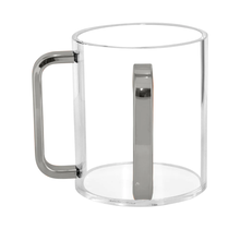 Tasse de lavage transparente Kingzak avec poignées argentées