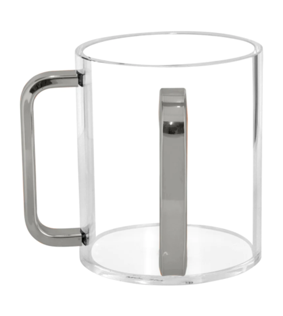 Kingzak Clear Wash Cup With Silver handels