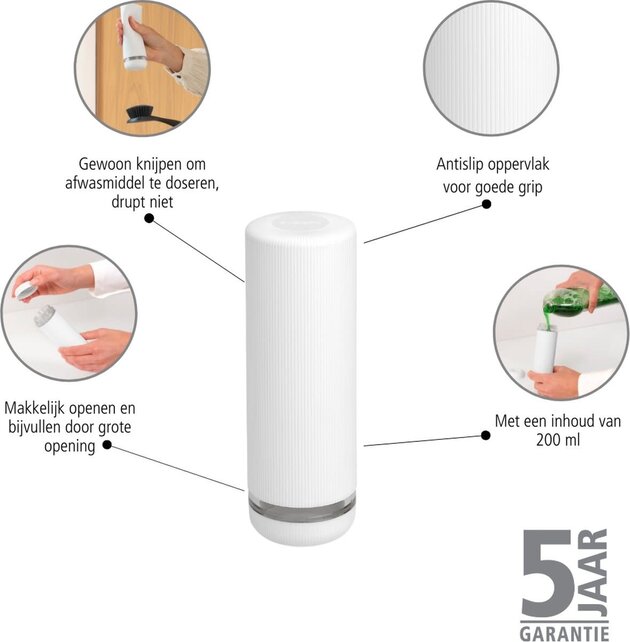 Brabantia SinkStyle Afwasmiddeldispenser - Knijpfles - 200 ml - Fresh White