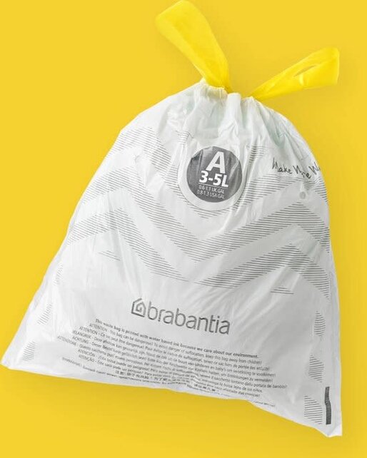 Brabantia PerfectFit Müllbeutel Code A (3 Liter), 40 Beutel im Spenderpack – Weiß