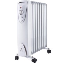 Rainbow Heater Oil-Free Radiator with 7 Heating Elements - Adjustable Thermostat, 3 Power Settings - 1500W