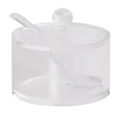 Runde Honigschale mit Löffel (graviert) – 5 x 8 cm