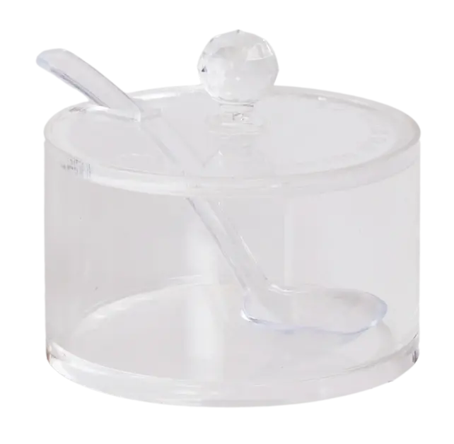 Nua Round Honey Dish With Spoon (Engraved) - 5 x8 cm